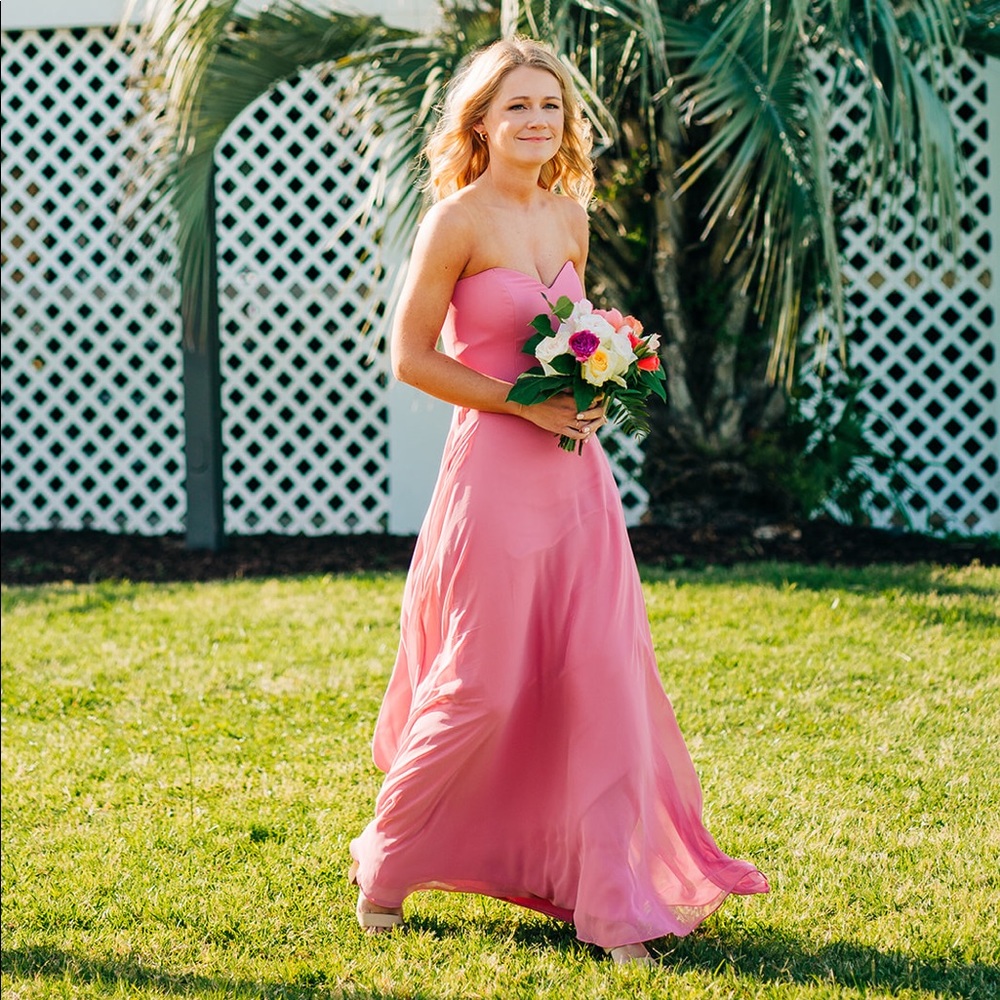 After Six Carnation Size 0 Bridesmaid Strapless Dress